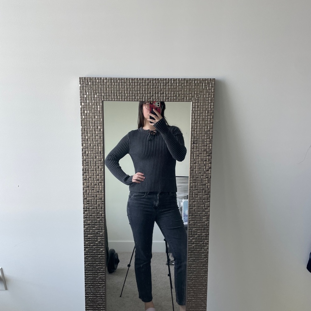 JW ANDERSON & Uniqlo Gray and Black Striped Sweater